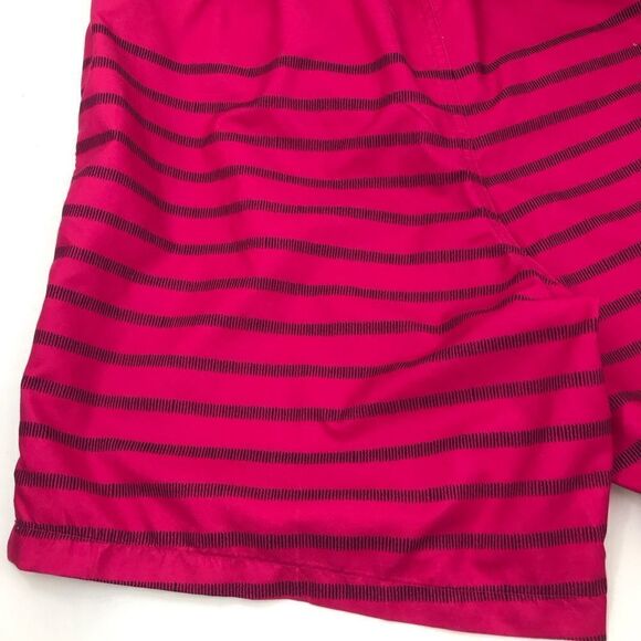 Ad Hoc Bright Pink Black Stripe Swim Trunks - Picture 7 of 11